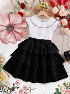 Cotton Blend Solid Frock for Girls 