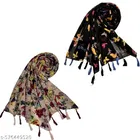 Poly Chiffon Scarves for Women, Multicolor, Pack of 2