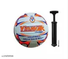 Volleyball No. 5 & Air Pump with Pin (Multicolor, Set of 2)