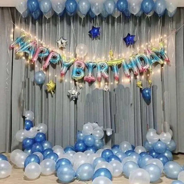 Party Decoration Kits (White & Blue, Set of 69)