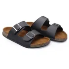 Slip-On Sandals for Men (Black, 8)