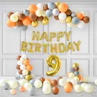 Multicolor Theme 9th Birthday Balloon Decoration Kit , Multicolor, Pack Of 58