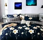 Glace Cotton Printed Double Bedsheet with Two Pillow Covers 