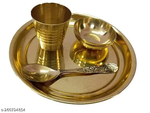 Laddu Gopal Bhog Thali, Pack of 4 (Yellow, 1)