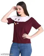 Nylon T-shirt for Women, Maroon 