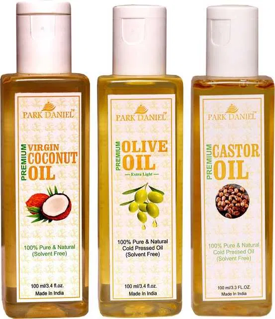 Park Daniel Coconut Oil, Olive Oil & Castor Oilc (Pack of 3, 100 ml) (SE-1657)