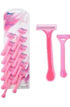 Soft Care Disposable Body Razor for Women (Multicolor, Pack of 12)
