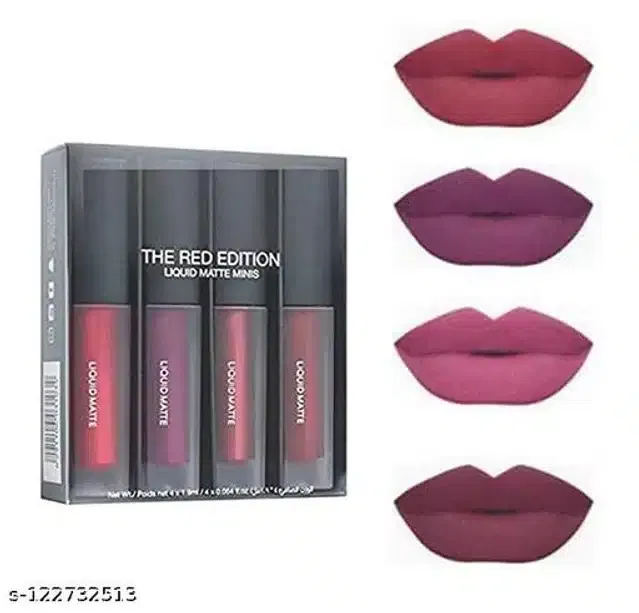 Premium Matte Lipsticks (Multicolor, Pack of 4)