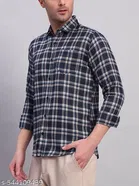 Cotton Blend Checked Shirts for Men, Multicolor 