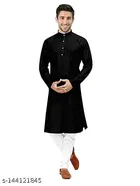 Solid Mandarin Neck Kurta for Men 