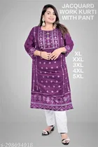 Chanderi Cotton Embroidered Kurti with Pant for Women 