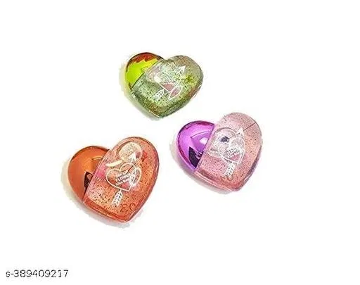 Lip Gloss Tint For Dry And Chapped Lips In Cute Heart-Shaped Packaging Hydrating Lip Gloss for Dry Lips - Multicolour Metallic-Finished Packaging (Pack of 3)