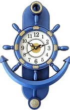 Khatu Crafts Blue Pendulam Analog Wall Clock (Plastic, 25x25 cm)