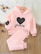 Hosiery Cotton Printed Clothing Set for Kids, Pink 