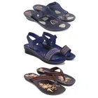 Combo of 2 Pairs Slippers & Sandals for Women 
