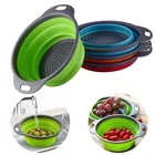 Plastic Round Foldable Multi-Use Kitchen Strainer, Assorted_2712