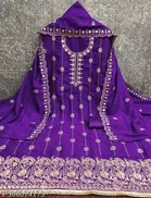 Vichitra Silk Punjabi/All Over Suits Semi-Stitched Suits 