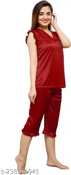 Satin Nightsuit Set for Women 