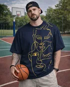Round Neck Printed Poly Cotton T-shirt for Men 