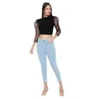 Demin Skinny Jeans for Women, Ice Blue 