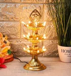 PVC Diwali Decoration Light 3 Layer Electric Diya (Gold)