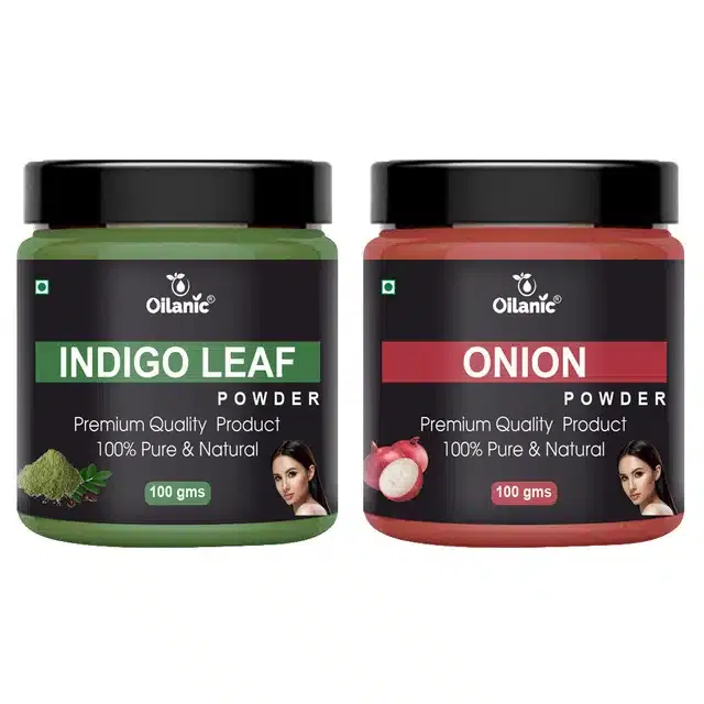 Natural Indigo Leaf & Onion Powder for Skin & Hair (Pack of 2, 100 g)