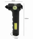 Life Like Rechargeable Hammer Torch Flashlight With Belt Cutter And Side Cob Light 3 Hrs Torch Emergency Light  