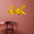 Acrylic Hexagon Shaped Wall Mirror Stickers 