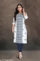 Ethnic Motif Cotton Kurti for Women 