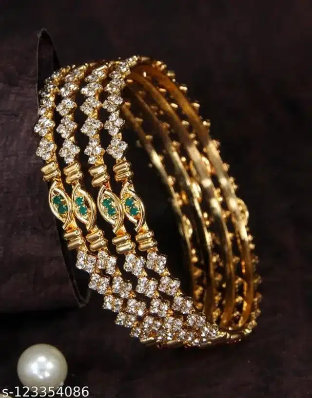 Trendy Bangles for Women (Gold, 2.8)