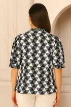Women's Casual Wear Regular sleeve Geometric Print Top, M