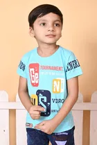 Cotton Blend Printed Clothing Set for Boys 