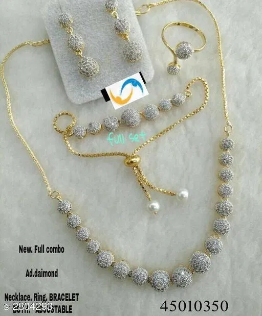 Stylish Necklace Set for Women (White, Free Size)