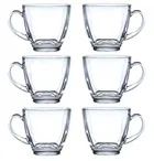 Afast  Transparent Square Shape Tea Cup Coffee Cup Set of 6 Made of Crystal Clear Glass 155 ml