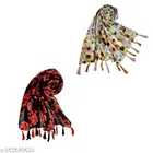 Chiffon Scarves for Women, Multicolor, Pack of 2