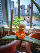 Miniature Buddha Monk Statues for Home Decor and Gifts Set of 4 