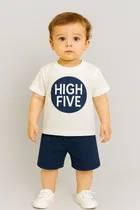 Cotton Blend Printed Clothing Set for Boys 