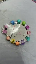 Kids Colorful Flower Claw Clips, Set of 12 (3 cards)