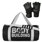 Polyester Printed Gym Bag with Gloves for Men & Women 
