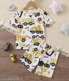 Poly Silk Half Sleeves T-Shirt with Pant Clothing Set for Kids 