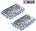 Transparent Plastic Card Holder for Unisex (Transparent, Pack of 2)