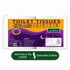 TerraHome Toilet Tissue Paper Rolls, 3 Ply, 1200 Pulls [6 x 200 Pulls] [Pack of 3]