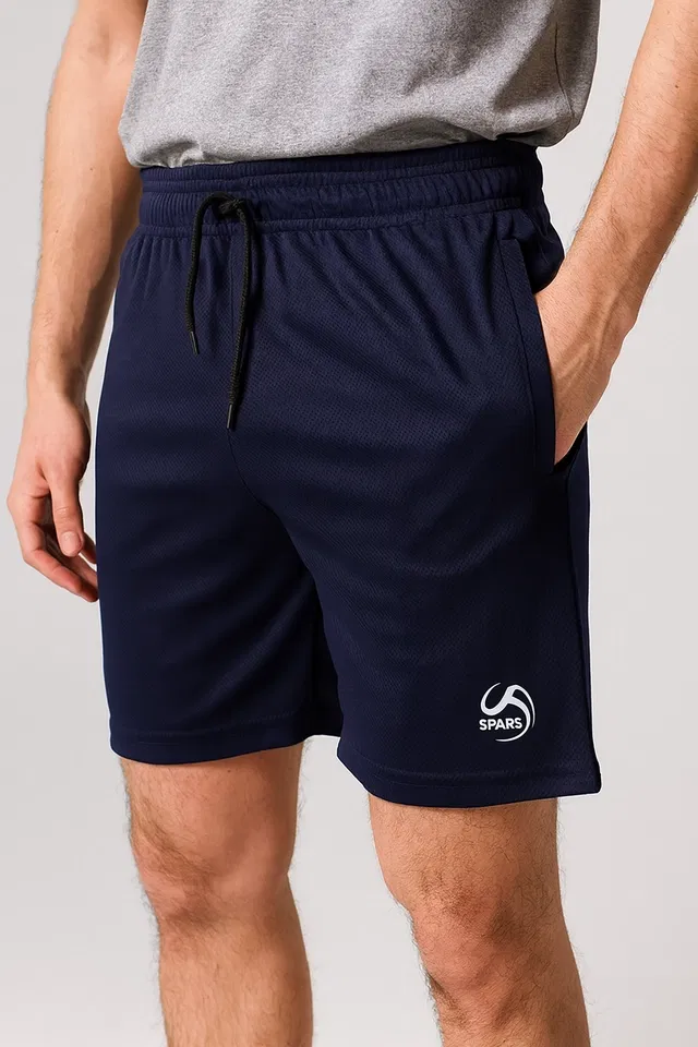 Polyester Solid Shorts for Men (Blue, XXL)