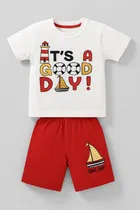 Cotton Blend Printed Clothing Set for Boys 