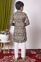 Cotton Blend Printed Kurta with Payjama for Boys, Multicolor 