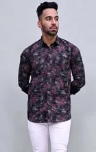 Full Sleeves Printed Shirt for Men (Multicolor, S)