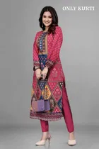 Rayon Slub Printed Kurti for Women 