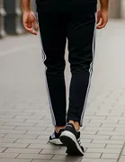 Cotton Blend Printed Track Pant for Men, Black 