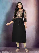 Solid Tassels and Latkans Cotton Blend A-line Kurti for Women, Pack of 2 