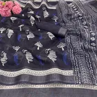 Linen Printed Saree for Women, Multicolor 